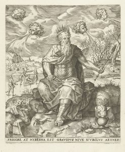 Winter: een koning met de vier winden door Lambert Lombard