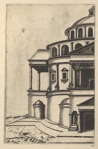 Gedeeltelijk uitzicht op een gebouw [Templum Isaiae Prophetae] uit de serie 