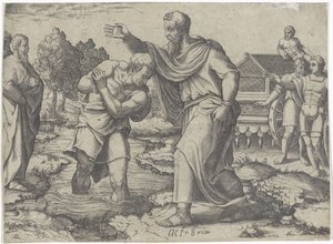 Doop van de Ethiopische kamerling door Filippus door Lambertus Suavius (attributed to)