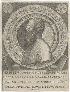 Portret van filoloog Thomas van Ravenna door Lambertus Suavius
