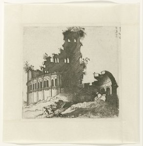 Ronde ruïne door Lambertus Suavius
