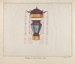 Ontwerp voor een hal lamp, ca. 1800-1810 door Lamqua