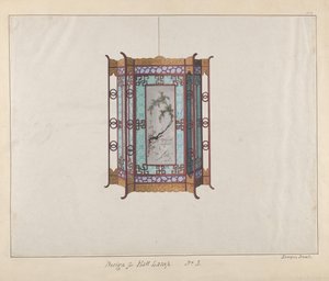 Ontwerp voor een hal lamp, ca. 1800-1810 door Lamqua