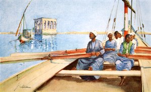 Naar Philae in een felucca, 1908