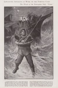 Reddingsapparatuur aan het werk aan de kust van Norfolk door Lancelot Speed
