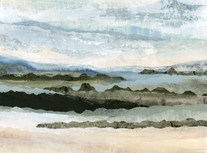 Rustgevend abstracte kusttaferel