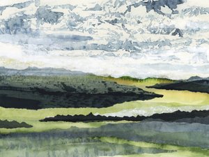Rustig aquarellandschap