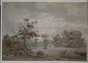 Boslandschap uit Düsseldorf door Lars Hertervig