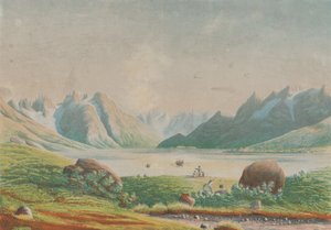 Het meer van Kuggsuak bij Tasermiut, Groenland, 1863