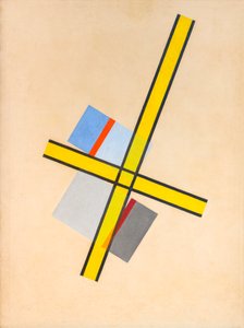 Gele kruis Q VII door Laszlo Moholy Nagy