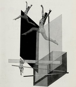 Menselijke mechanica Varieté. Van Het podium bij het Bauhaus Die Bühne im Bauhaus, 1925 door Laszlo Moholy Nagy