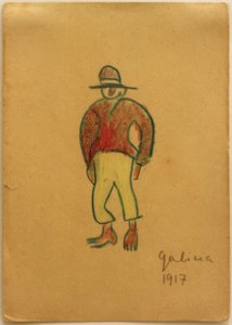 Zonder titel (Galiciër met gele broek) door Laszlo Moholy Nagy