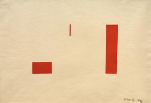Zonder titel (Rode collage / Rood plakbeeld) door Laszlo Moholy Nagy