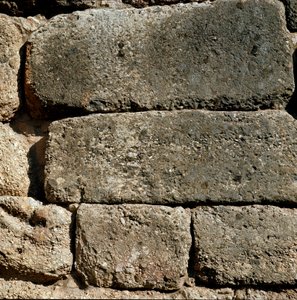 Muren bij de Leeuwenpoort: site van de oude stad Mycenes, op de Peloponnesos (1500-1100 v.Chr.) Griekenland door Late Helladic Period Mycenaean