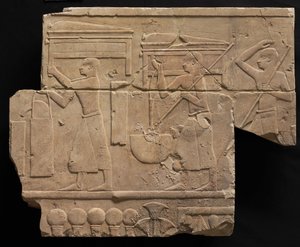 Mannen die grafuitrusting dragen, 667-647 v.Chr. door Late Period Egyptian