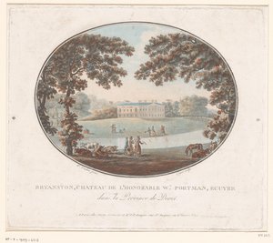 Gezicht op het buitenhuis van Sir William Portman te Bryanston