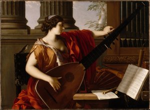 Allegorie van Muziek door Laurent de La Hire or La Hyre