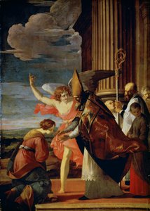 Sint Germanus van Auxerre en Sint Genevieve van Parijs, 1630 door Laurent de la Hyre