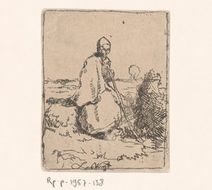 Zittende herderin
