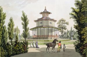 Uitzicht op het Chinese Zomerhuis, Paleis van Lichtenstein in Eisgrub, gegraveerd door Johann Ziegler, 1792 door Laurenz Janscha
