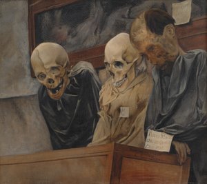 Drie Schedels uit de Catacombe dei Cappuccini in Palermo