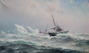 Het schip Gjoa in de Noordwest Passage