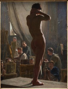 Mannelijk naakt in het atelier van Bonnat door Laurits Regner Tuxen