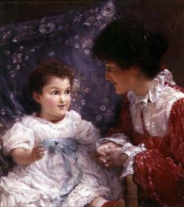 Portret van mevrouw George Lewis en haar dochter Elizabeth