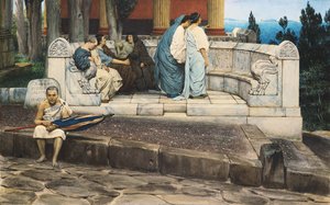 Een exedra, 1871 door Lawrence Alma Tadema