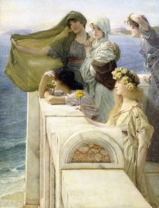 Bij de wieg van Aphrodite door Lawrence Alma Tadema