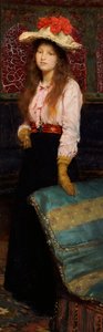 Portret van juffrouw MacWirter, klein volledig figuur in een interieur, 1888