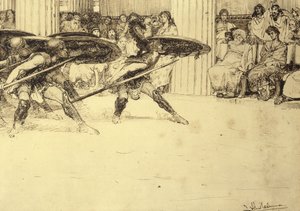 De Pyrrhische Dans, ca. 1886 door Lawrence Alma Tadema