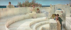 Onder het dak van blauw Ionisch weer door Lawrence Alma Tadema