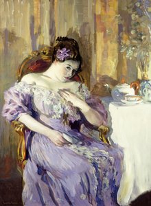 Dame in lavendel door Lawton Parker