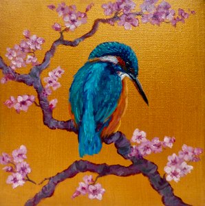 IJsvogel op bloesems II, 2022