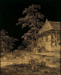 Herder bij een boerderij