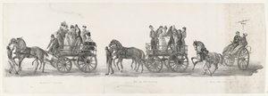Uitnodiging voor een concert, de bal en dronken studenten, 1835 door Leendert Springer (I)