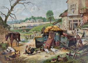 Verleden en heden, ca. 1860 (houtgravure op papier)