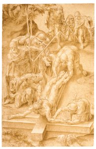 Christus aan het kruis genageld door Lelio Orsi da Novellara