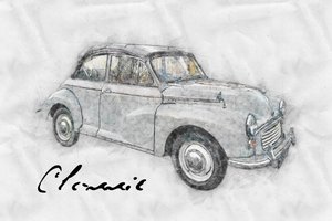 Tekening van een oldtimer