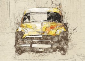 Klassieke gele auto