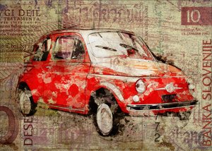 Rode vintage Fiat 500