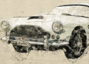 Schets van een retro-klassieker door Lembayung senja studio [Vintage Poster]