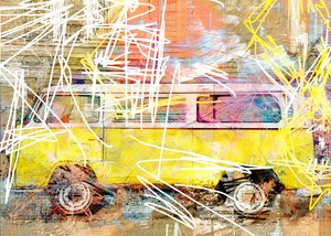 Retro Van Street Art door Lembayung senja studio [Vintage Poster]