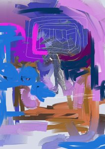 Levendige abstracte energie door Lembayung senja studio [Vintage Poster]