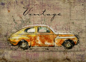 Vintage oranje auto