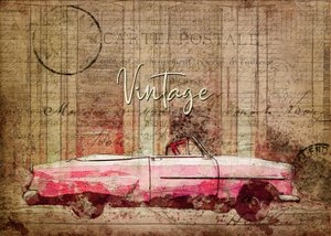 Vintage roze auto