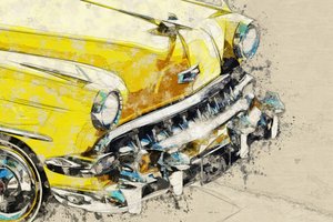 Gele Chrome-oldtimer