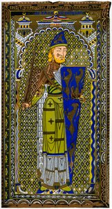 Voorstelling van het geëmailleerde beeld van Geoffrey V op zijn graf in de kathedraal van Le Mans, 1849 door Lemercier