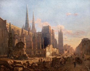De ontruiming van de Sint-Andrieskathedraal. 1865 (Olieverf op doek) door Leo Drouyn